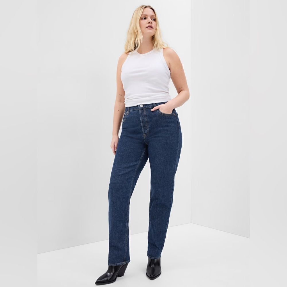 Gap Button Fly High Rise Cheeky Straight Jeans Size 16 R